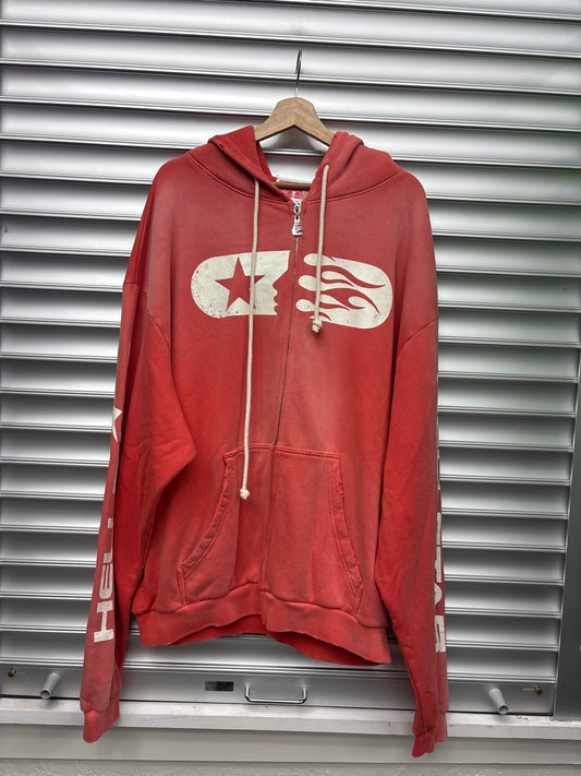 Hellstar Red Zip Up Hoodie - XXL