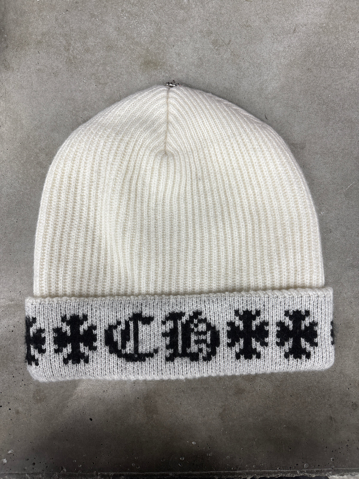 Chrome Hearts Knit White Beanie **