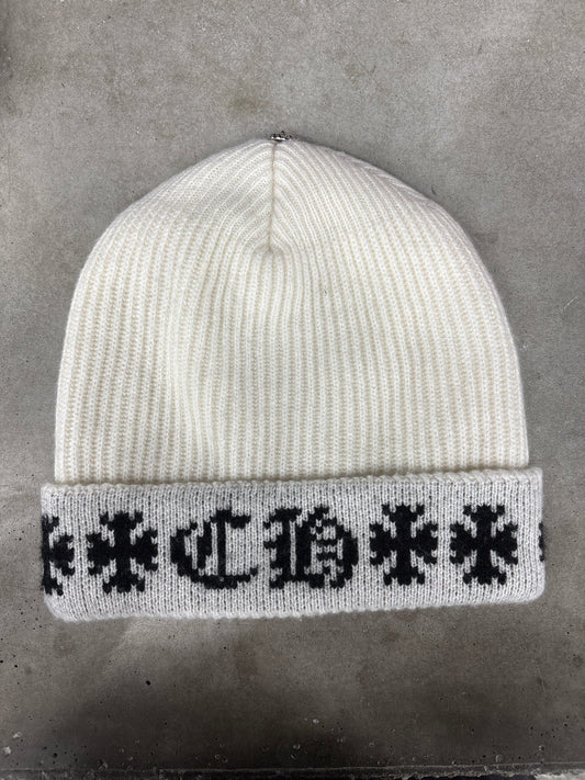 Chrome Hearts Knit White Beanie **