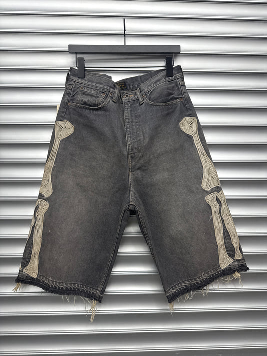 Brand New Kapital Dark Wash Bone Shorts - 32