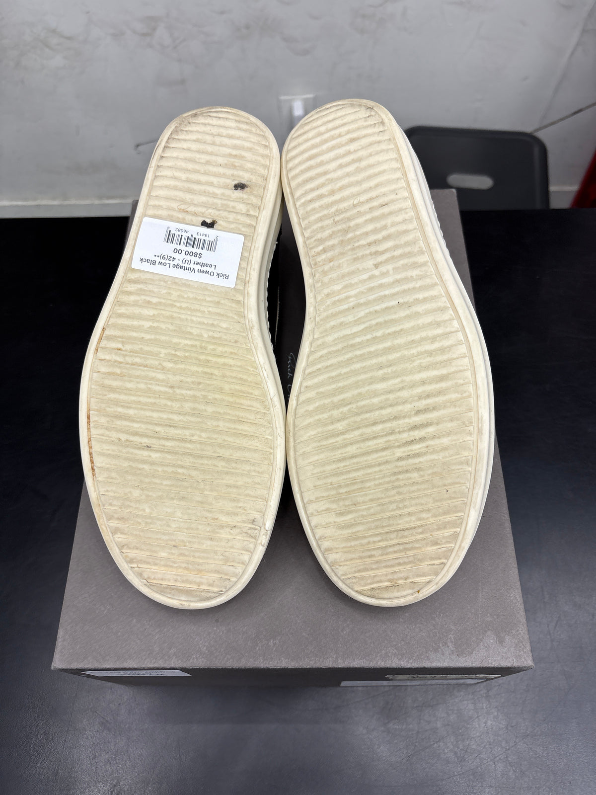 Rick Owen Vintage Low Black Leather (U) - 42(9)**