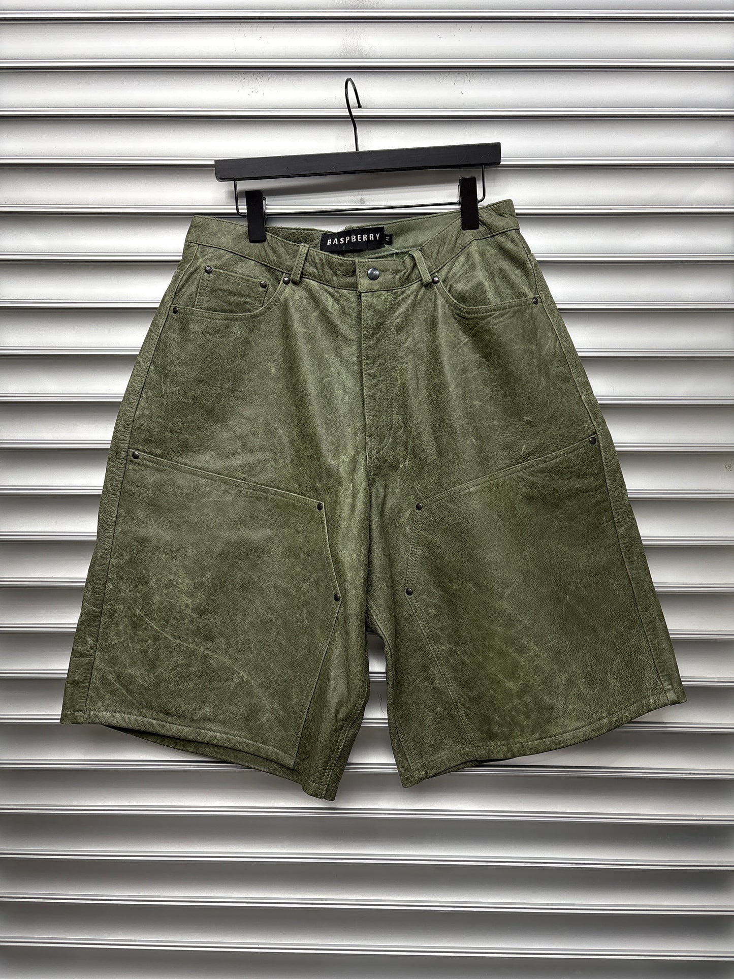 Raspberry Hills Double Knee Leather Shorts - M