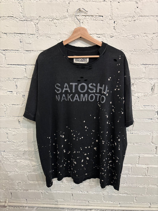 Satoshi Nakamoto Paint Splatter Tee - XL