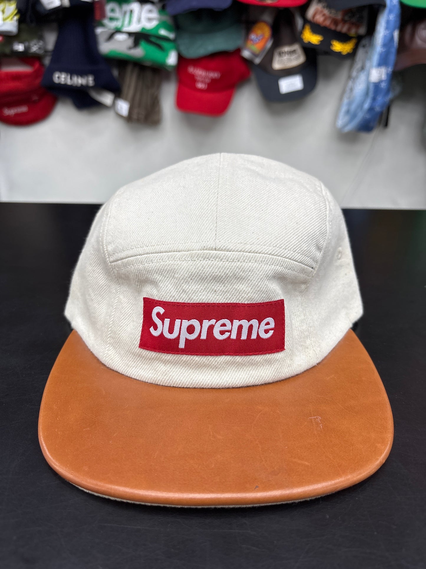 Supreme Leather 5 Panel Hat