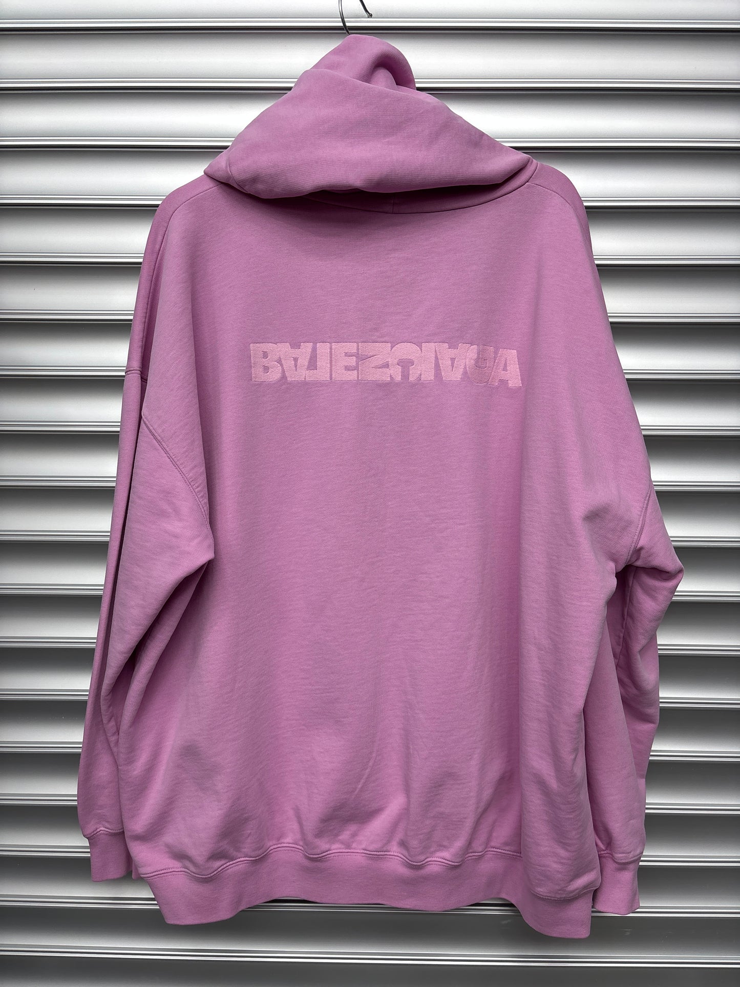 Balenciaga Pink Backwards Hoodie - Small
