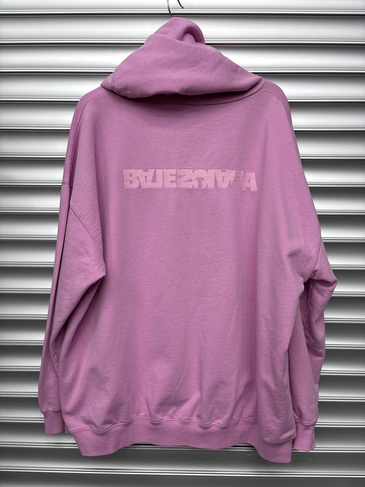 Balenciaga Pink Backwards Hoodie - Small