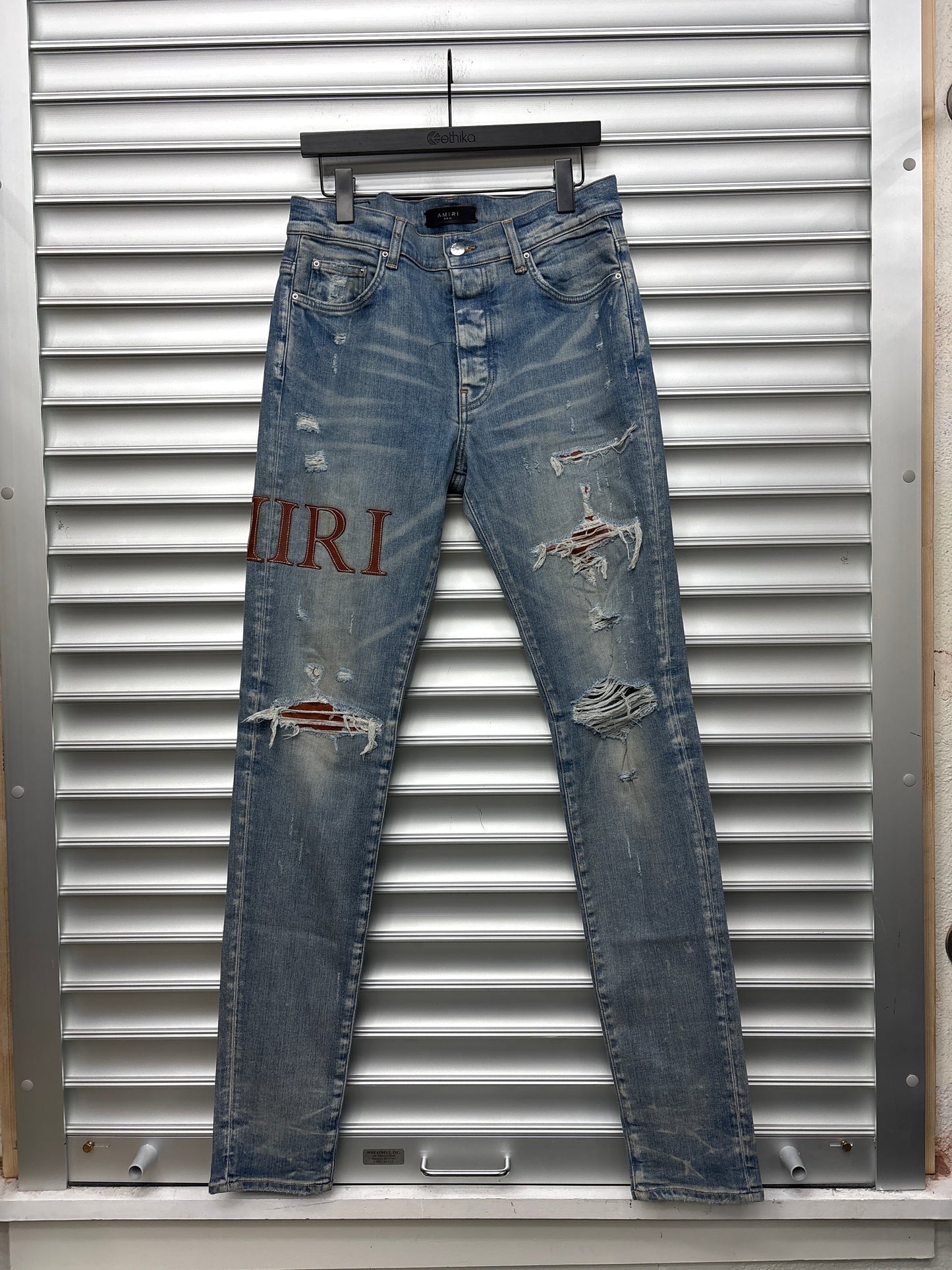 Amiri Brown Patch Denim - 33
