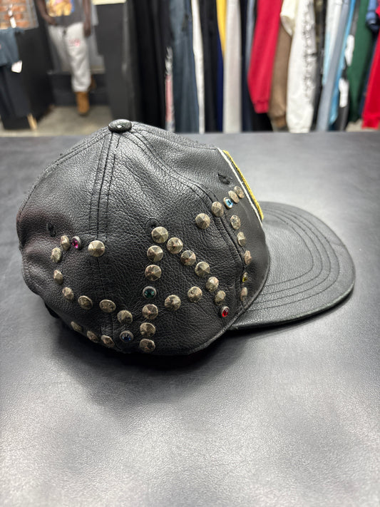 Satoshi Nakamoto Leather Peace Studded Hat**