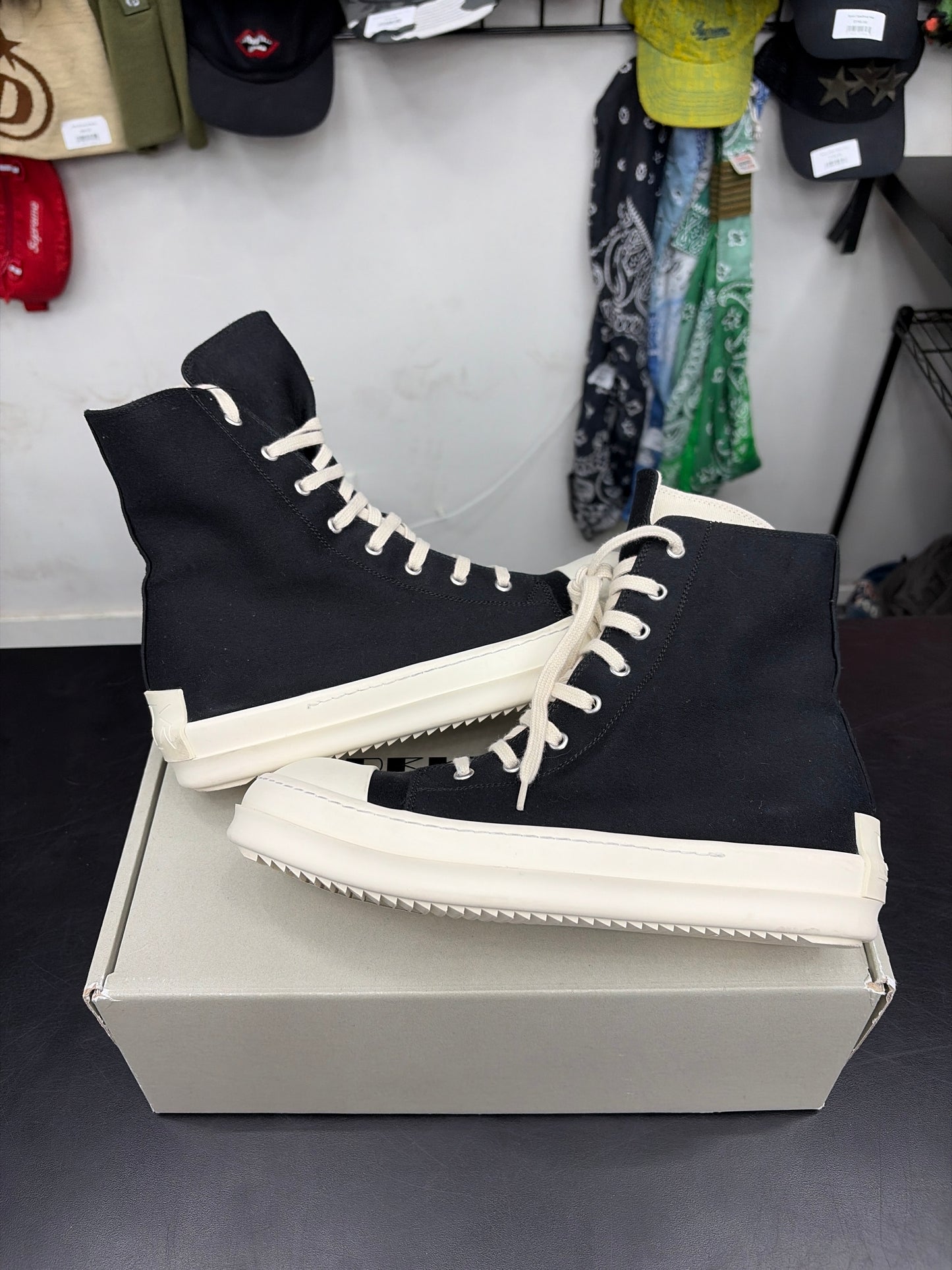 Rick Owen DRKSHDW High Top Black (U) - 41(8)