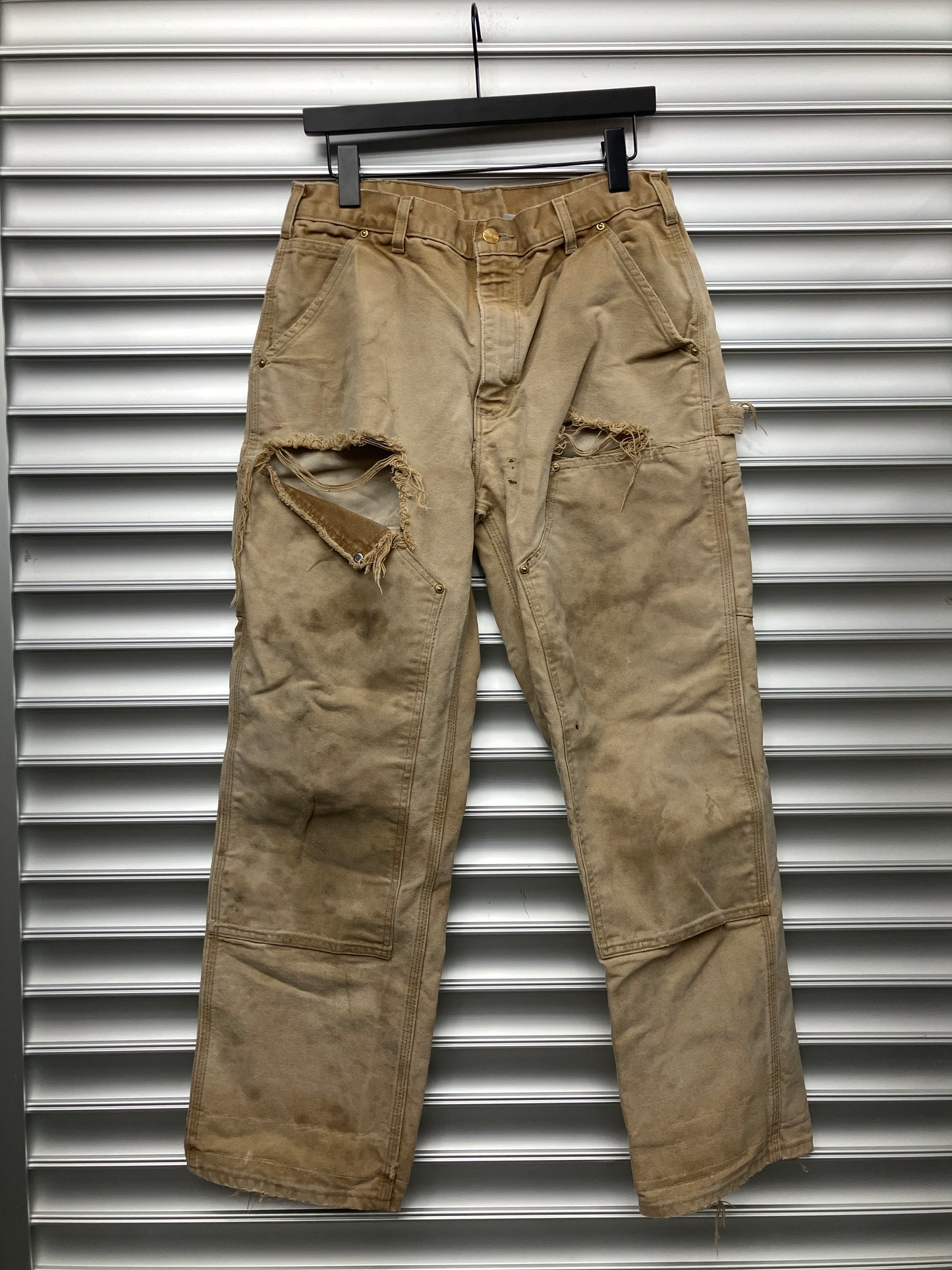 Vintage Distressed Tan Double Knees - 33