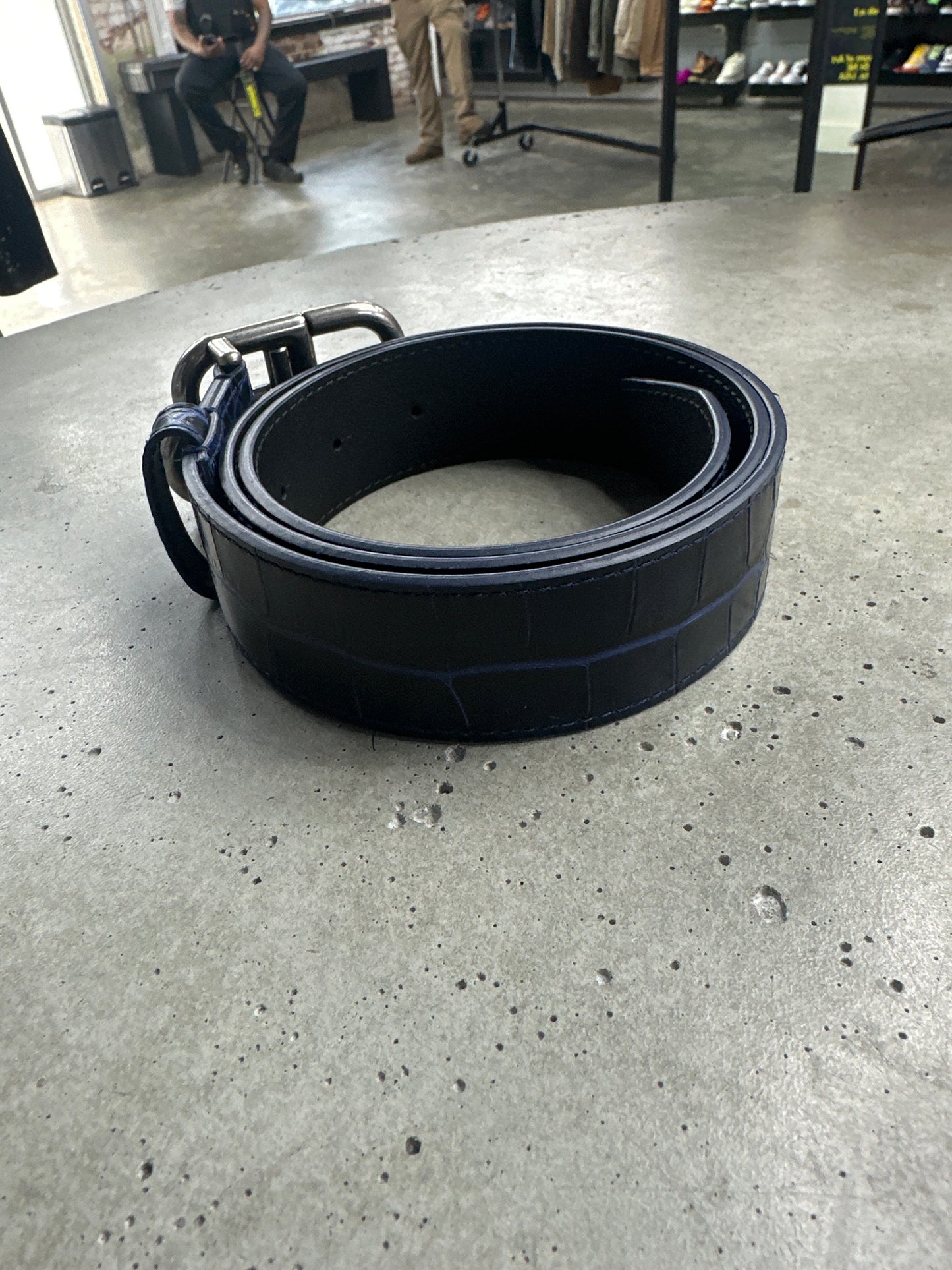 Balenciaga Blue Croc Belt - 28