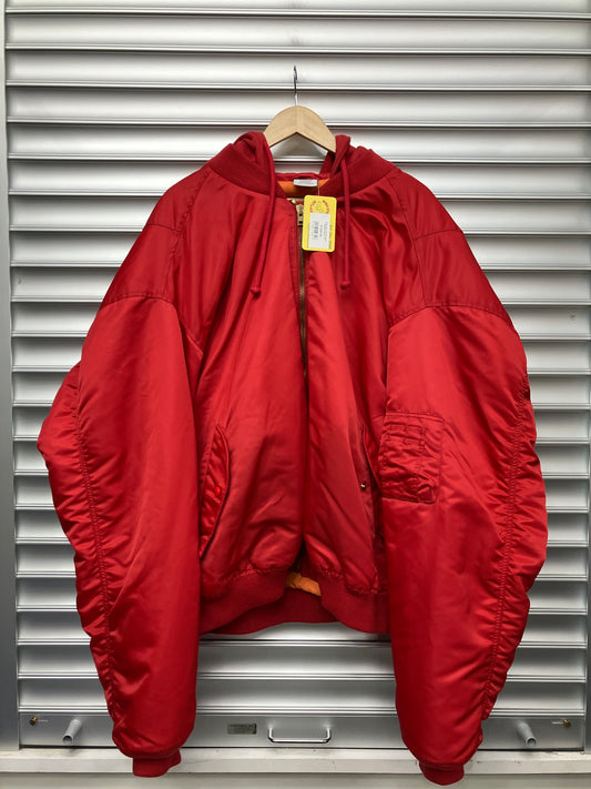 Vetements Red Hooded BomberJacket - S