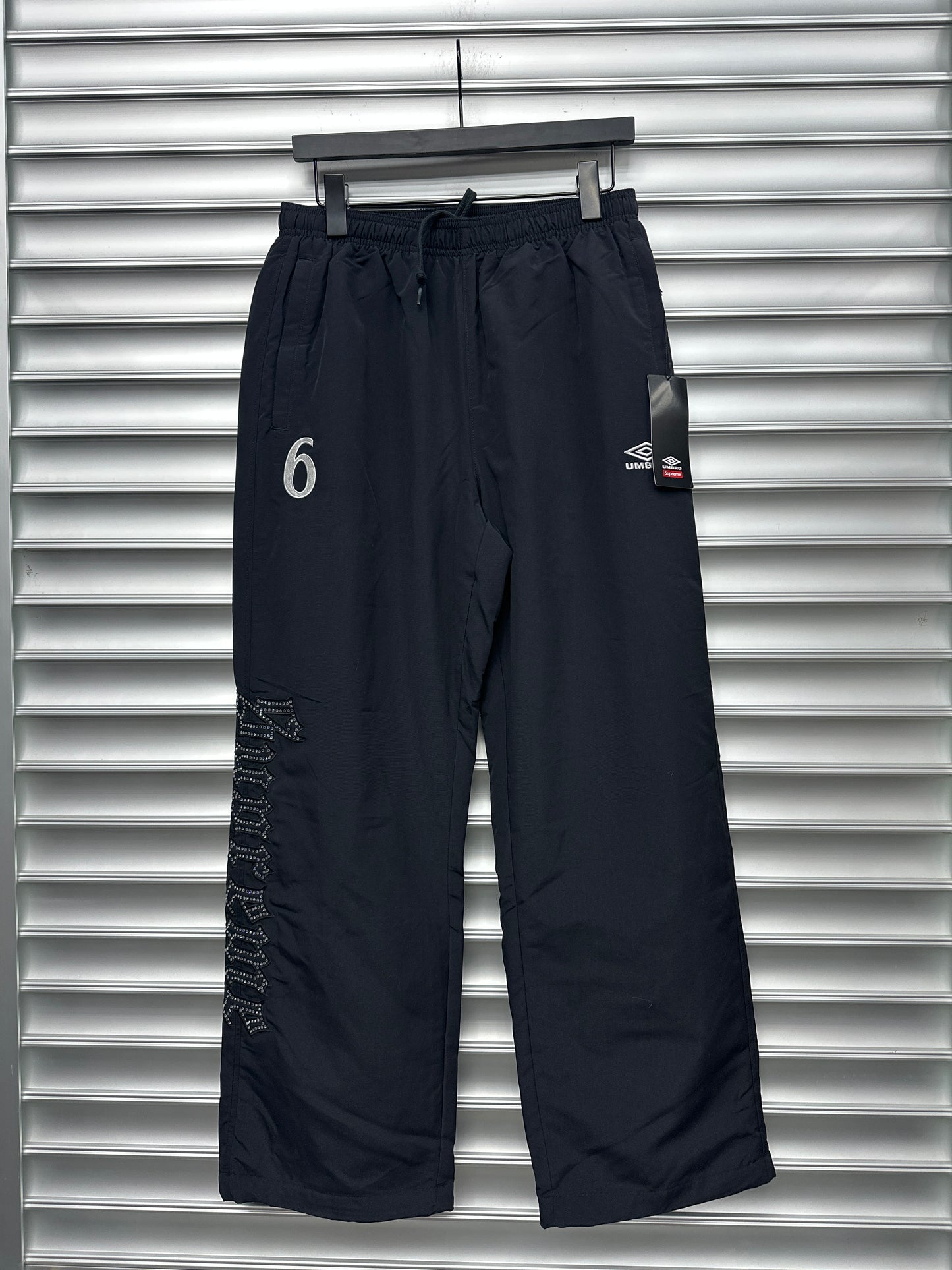 Supreme Black Umbro Rhinestone Trackpants - S