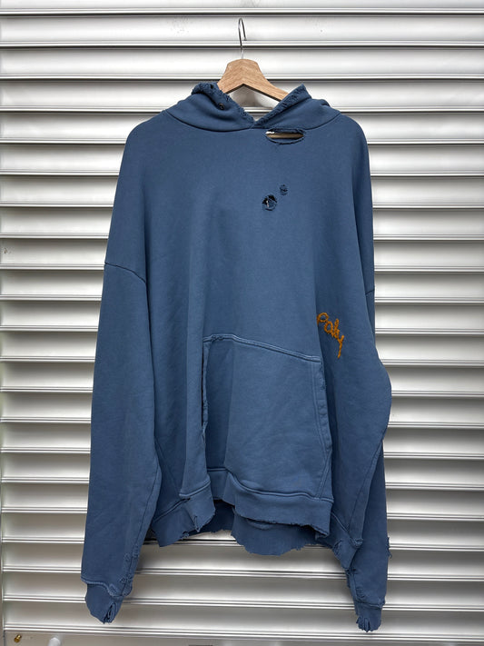 Paly Blue Distressed Hoodie - XL/2XL
