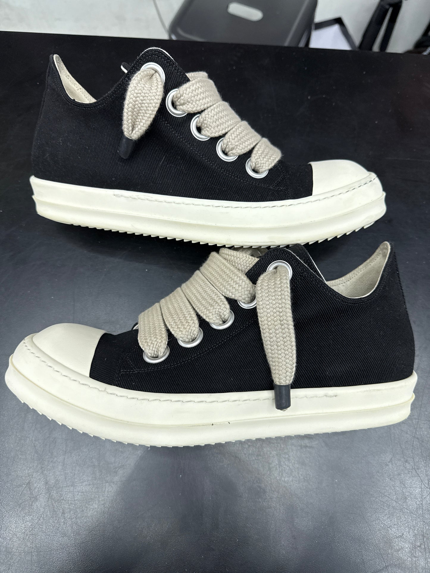 Rick Owen DRKSHDW Ramone Black Jumbo Lace Low (U) - 44(11) (NB)