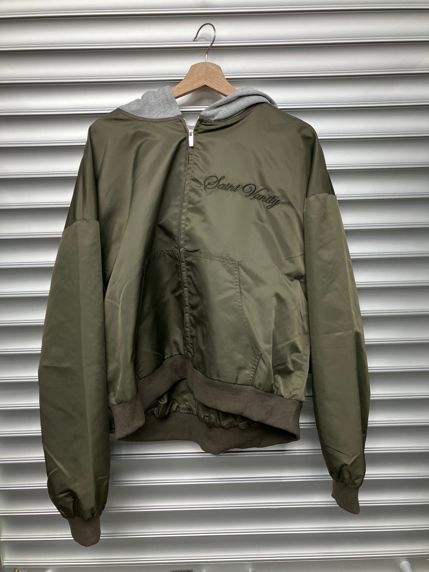 Saint Vanity Olive Bomber Jacket - L