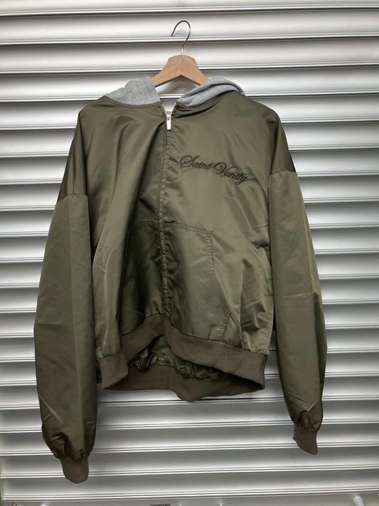 Saint Vanity Olive Bomber Jacket - L