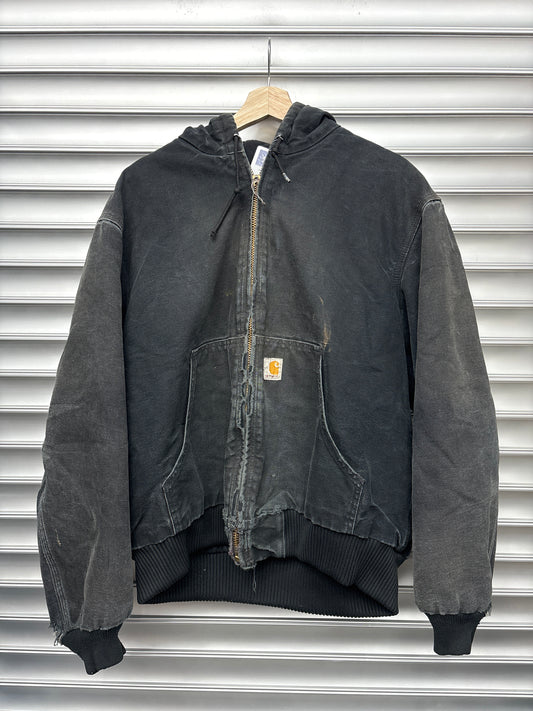 Vintage Black Carhartt Hooded Jacket - L**