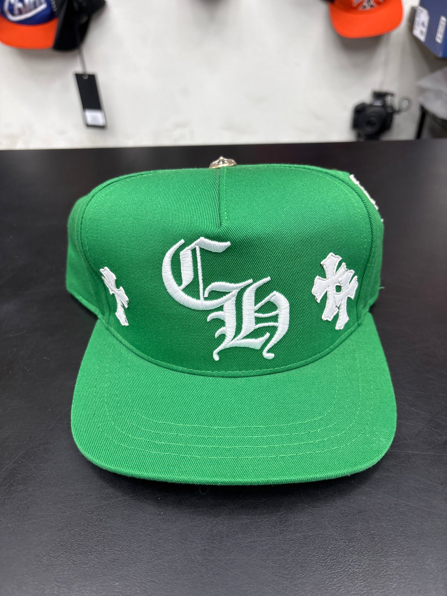 Chrome Heart Green/White Cross Patch Hat