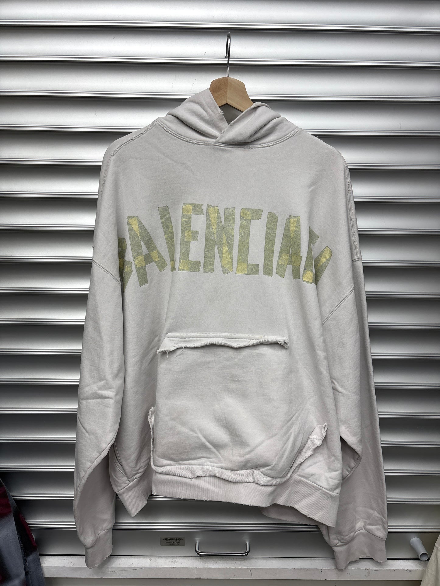 Balenciaga White Tape Hoodie - M