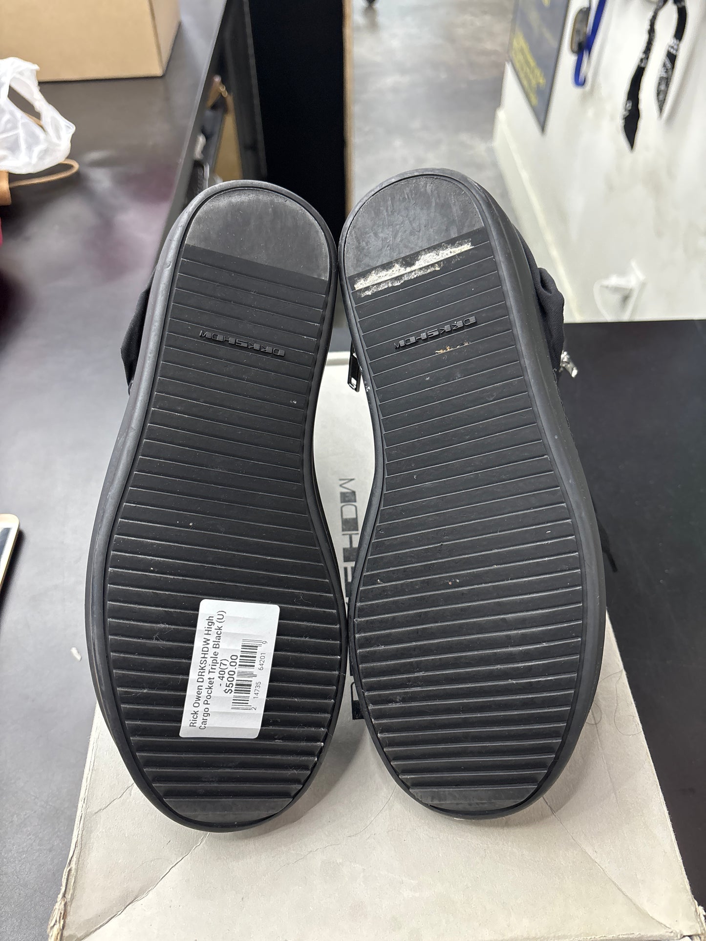 Rick Owen DRKSHDW High Cargo Pocket Triple Black (U) - 40(7)