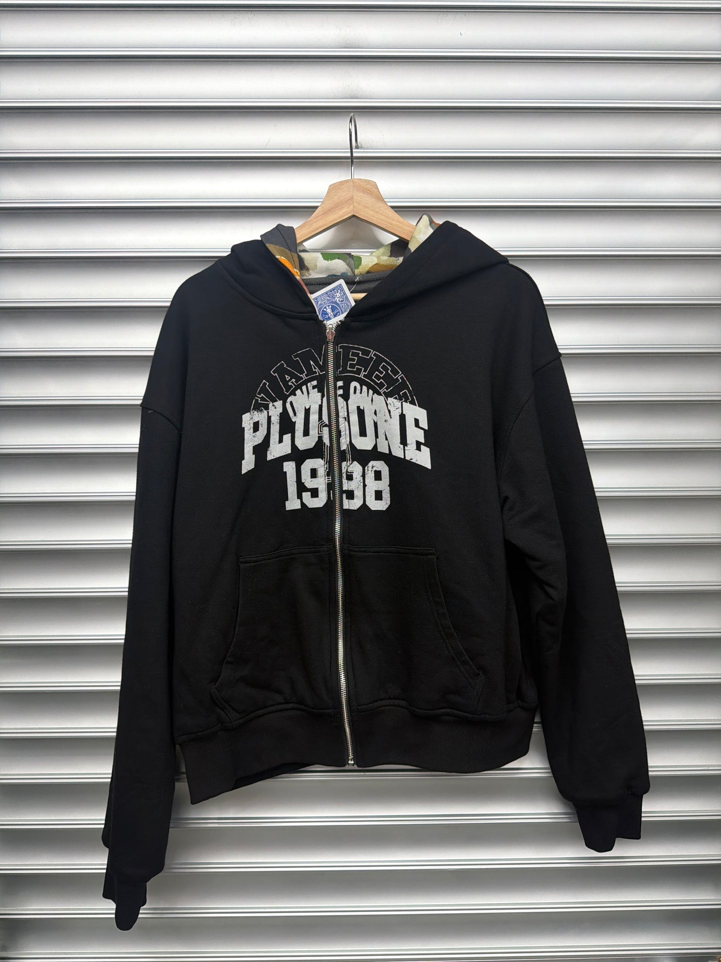 Plus One Black Reversible Zip Up - S