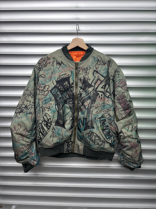Mowalola Graffiti Bomber Jacket - S