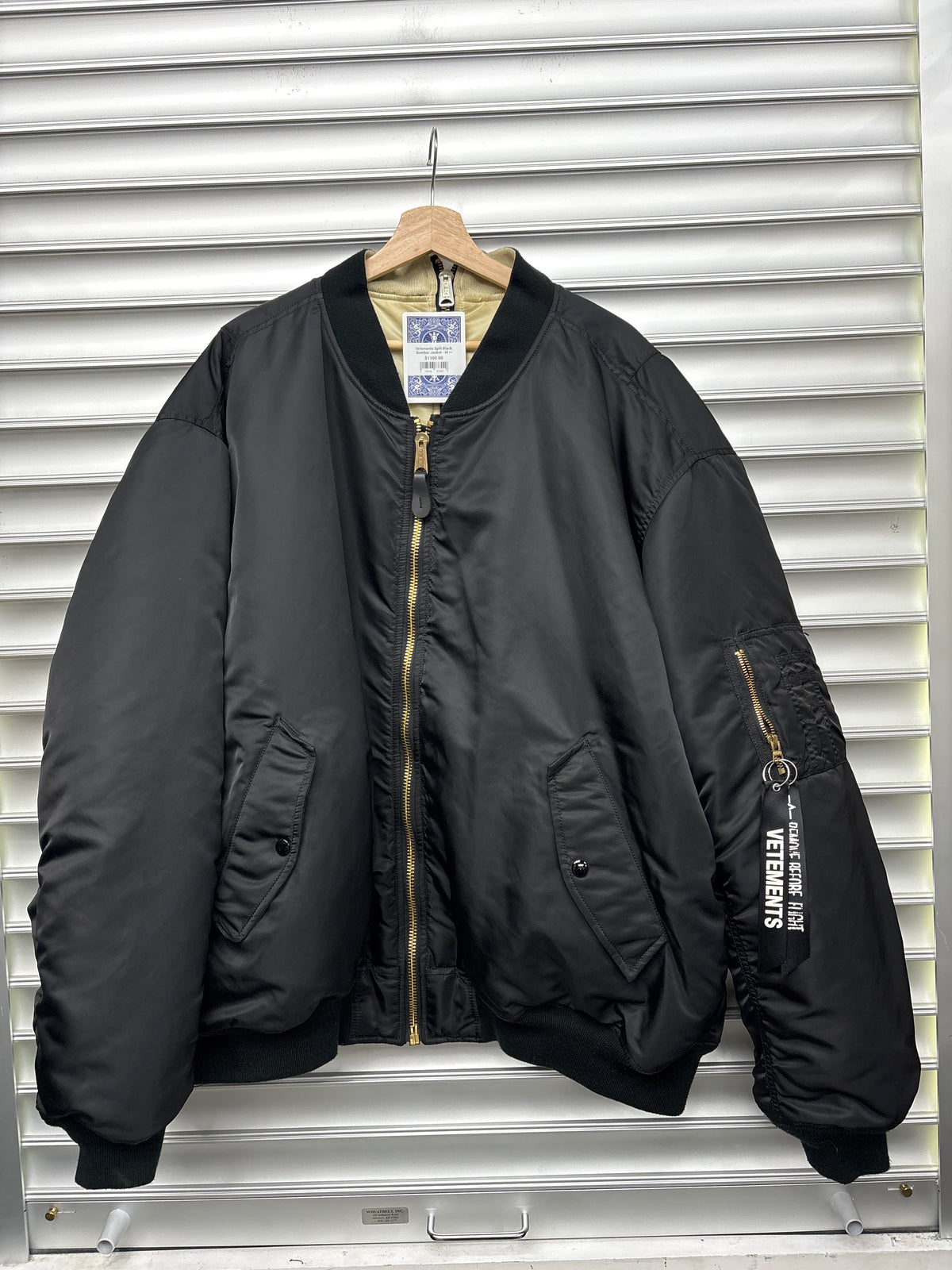 Vetements Split Black Bomber Jacket - M **
