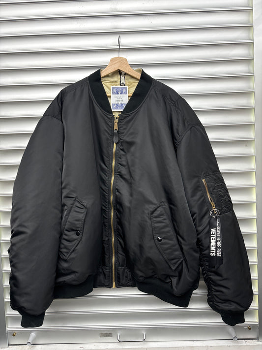 Vetements Split Black Bomber Jacket - M **
