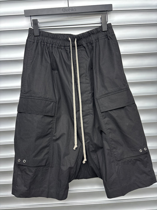 Rick Owen Cargo Pod Black Shorts - 48