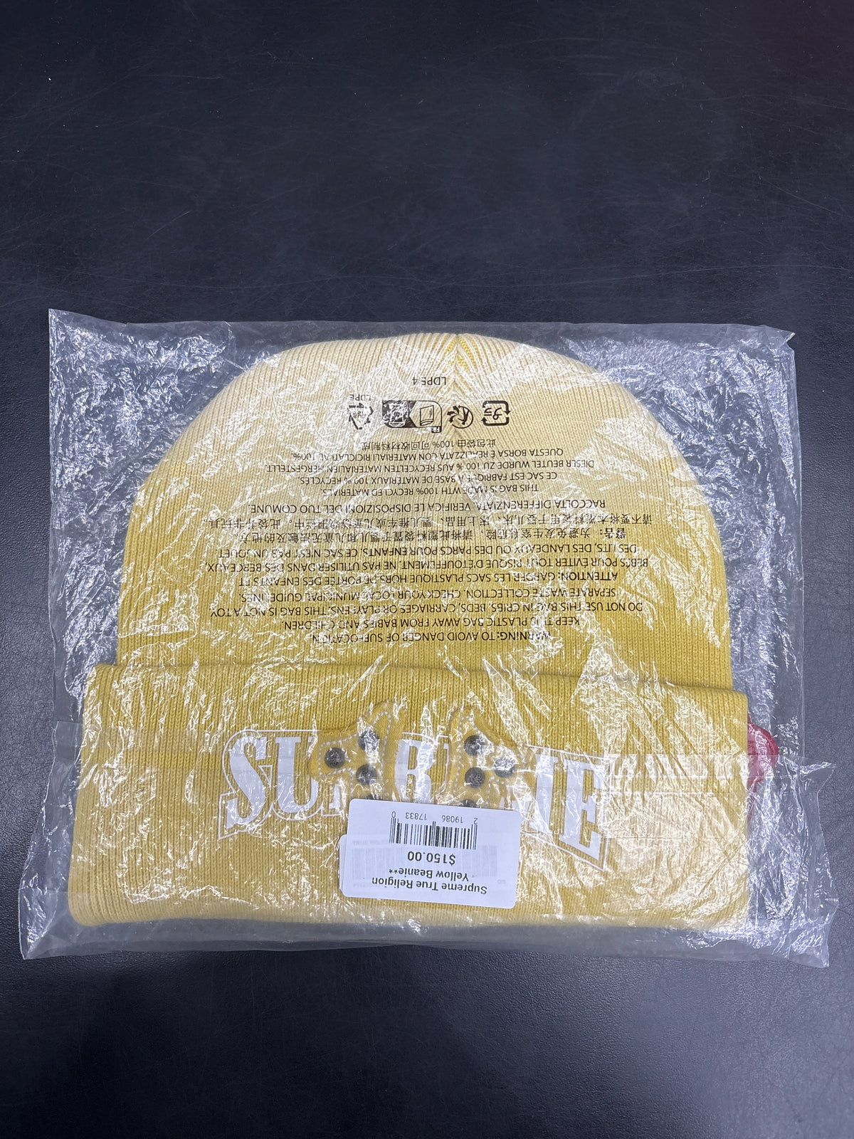 Supreme True Religion Yellow Beanie**