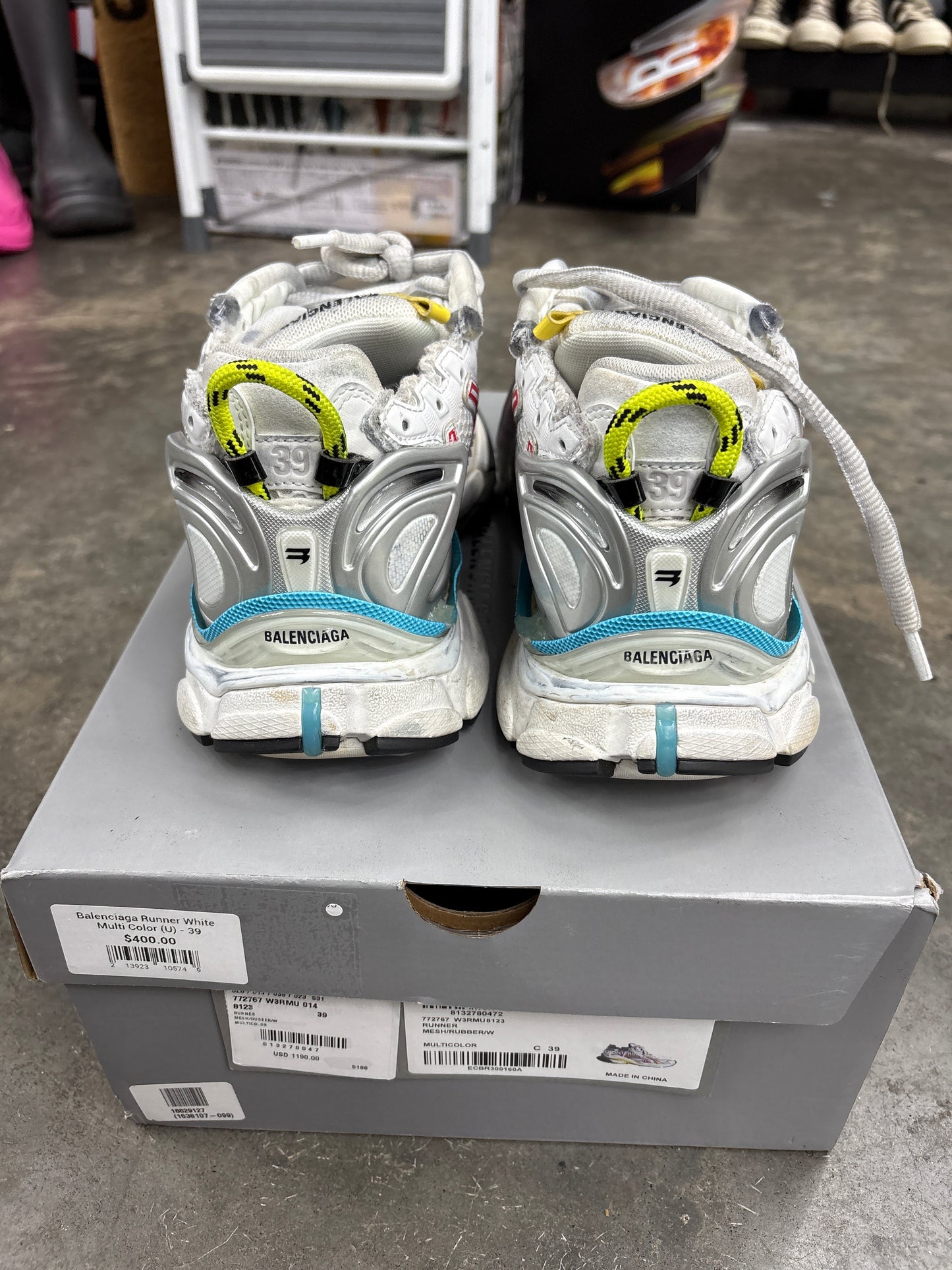 Balenciaga Runner White Multi Color (U) - 39**