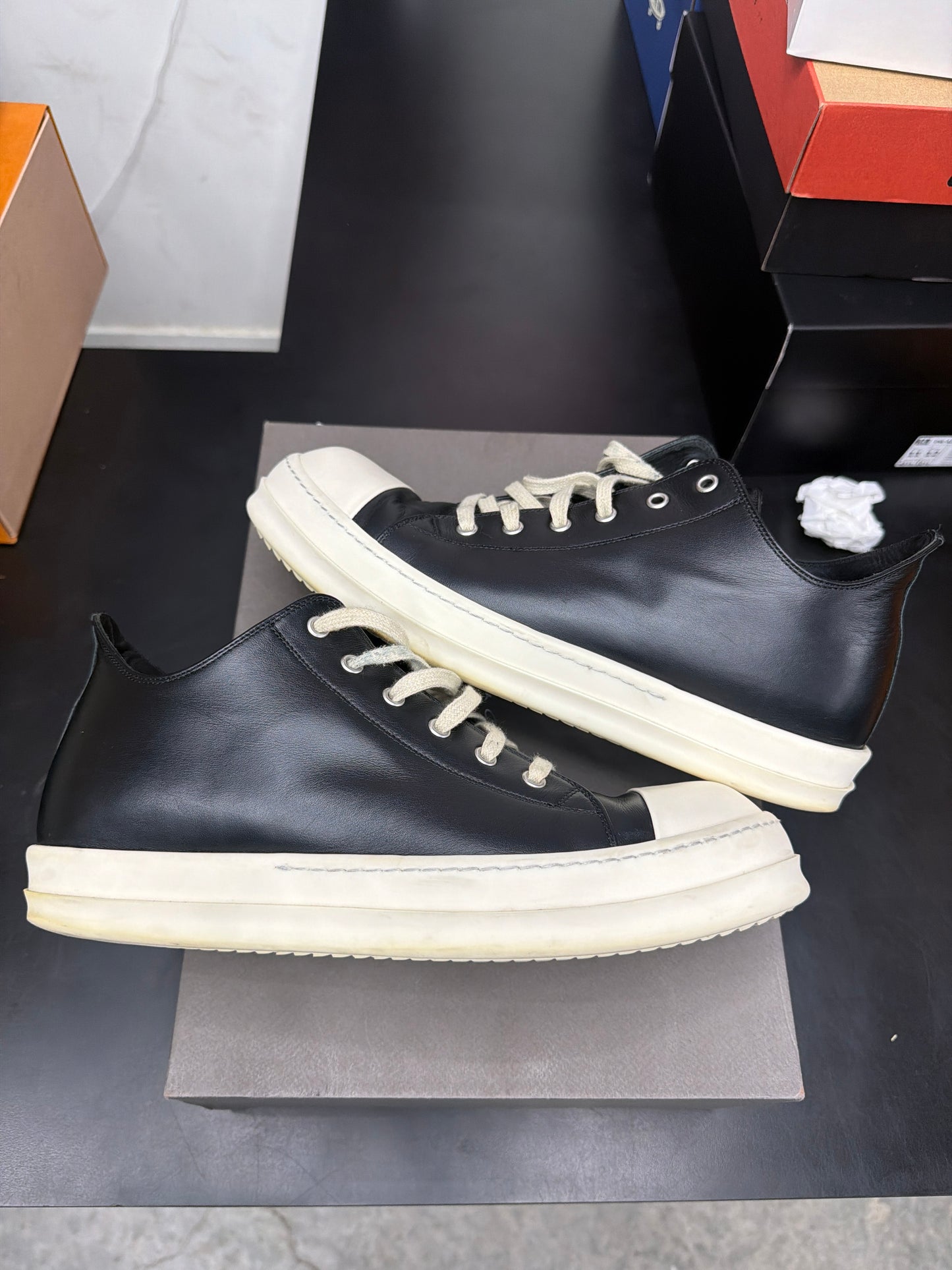 Rick Owen Ramone Black Leather (U) - 44(11)