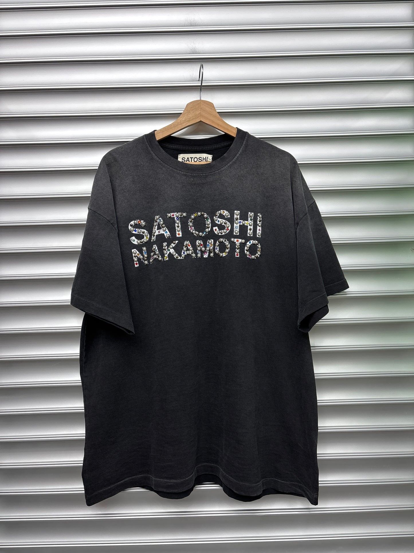 Satoshi Nakamoto Rhinestone Jewel Tee - XL