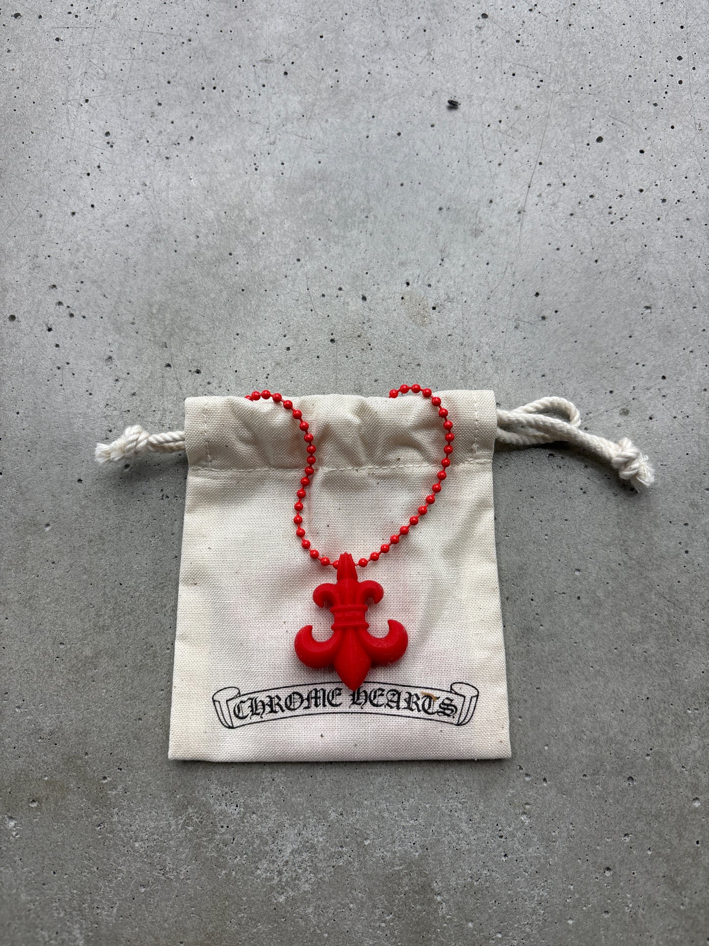 Chrome Hearts Red Silicon Fleur Pendant