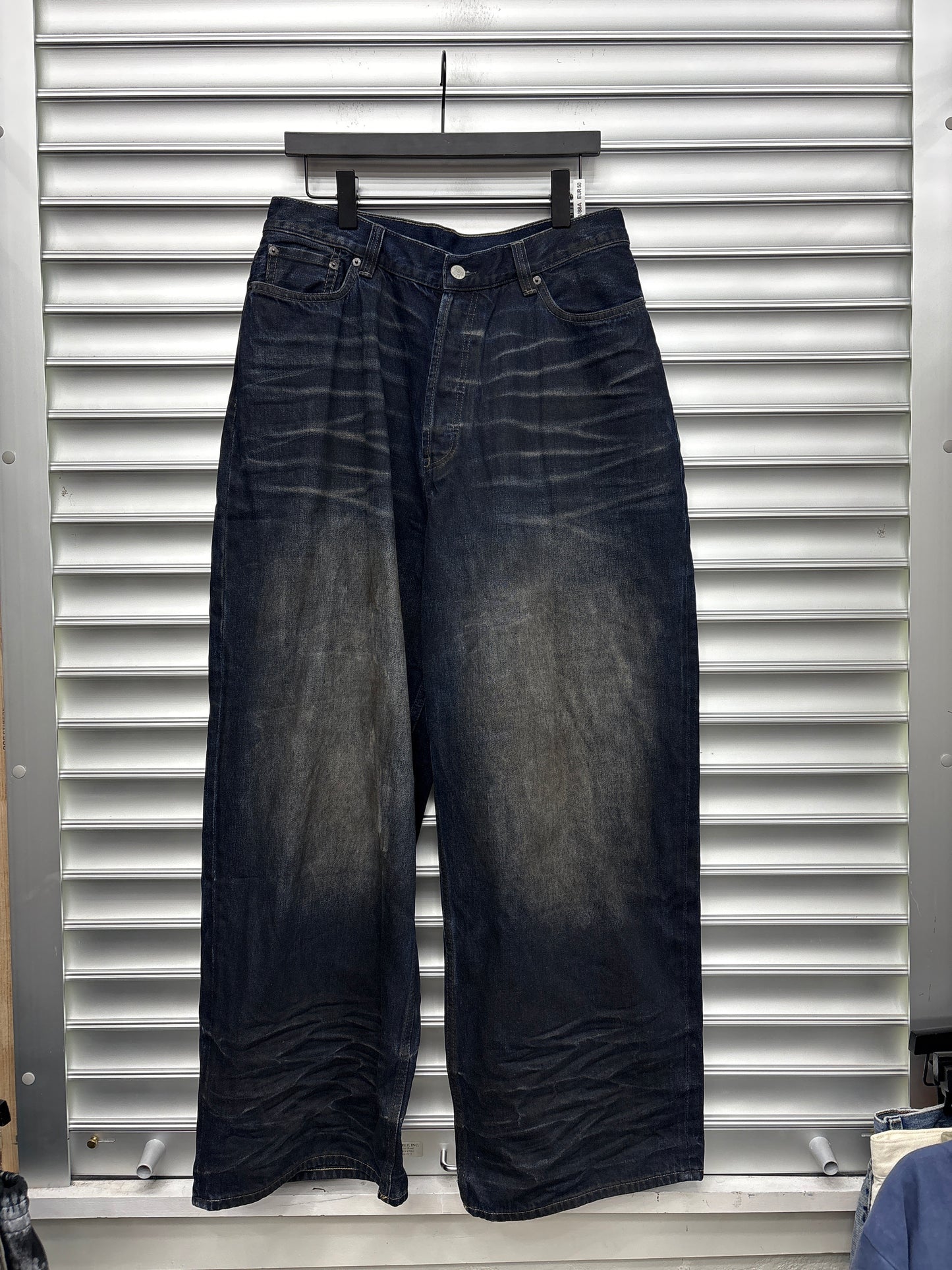 Acne Studios Dark Wash Leather Pocket Denim - 50**