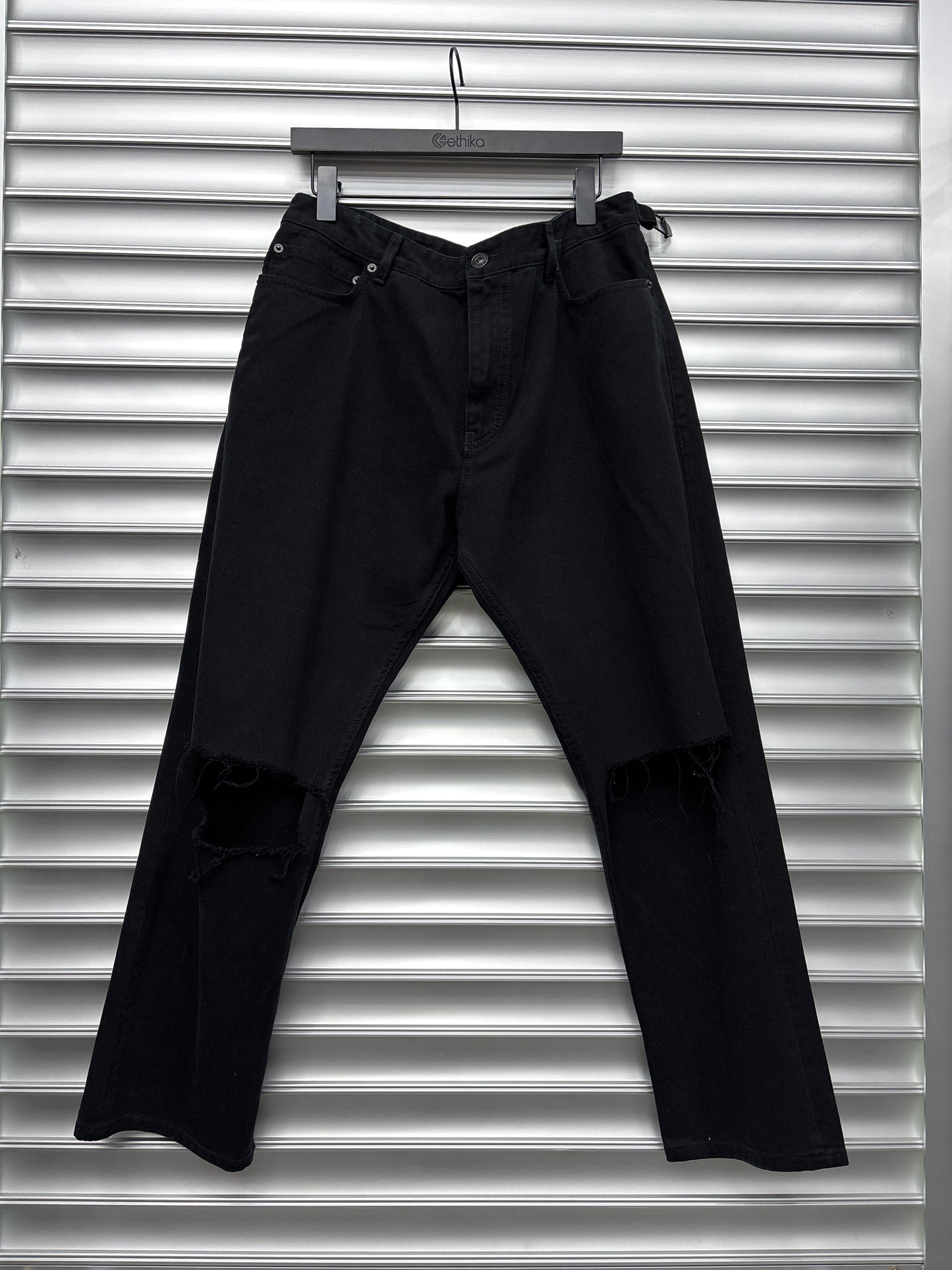 Balenciaga Dark Wash Knee Split Denim - M