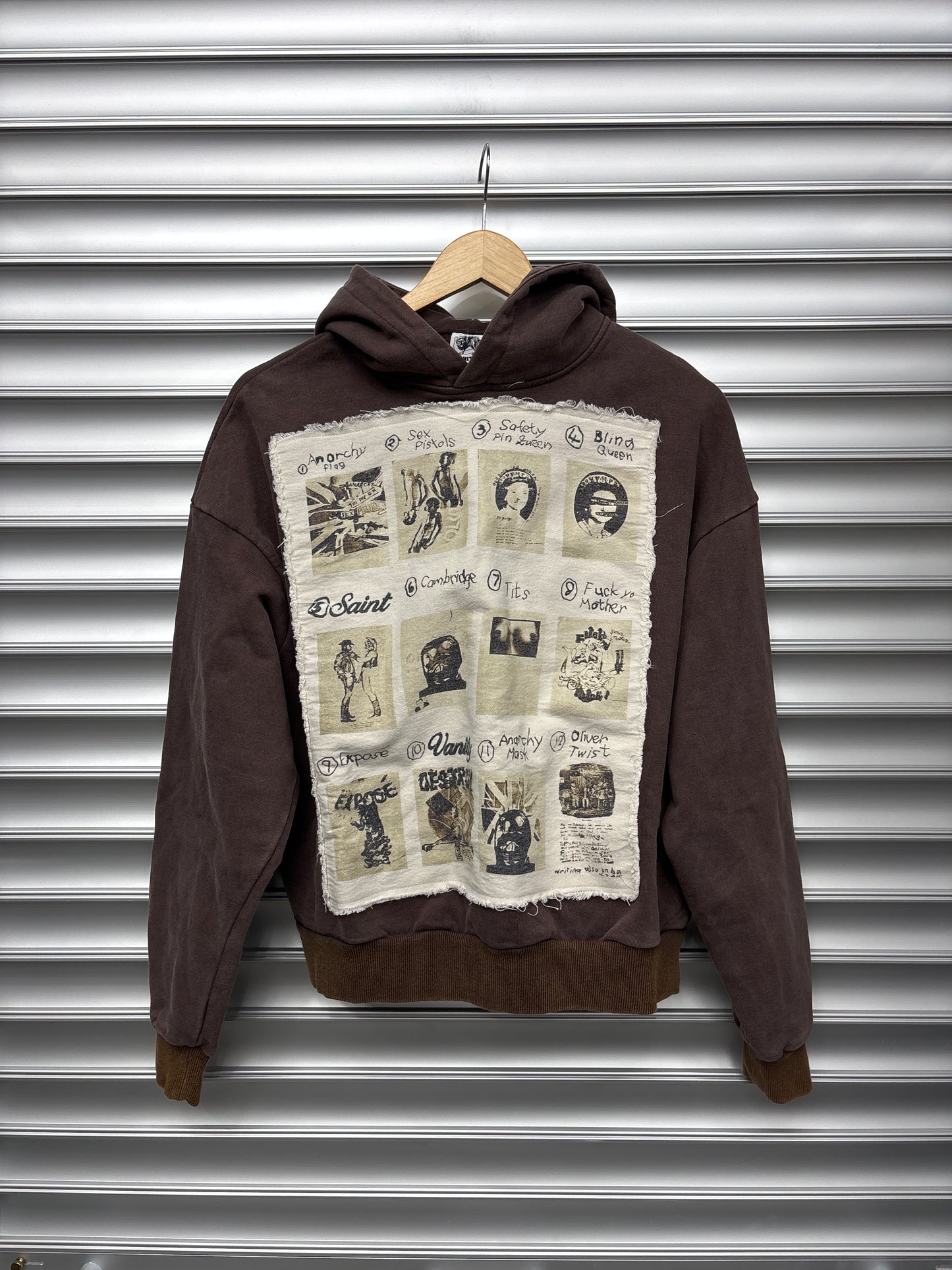 Saint Vanity Brown Script Hoodie - S