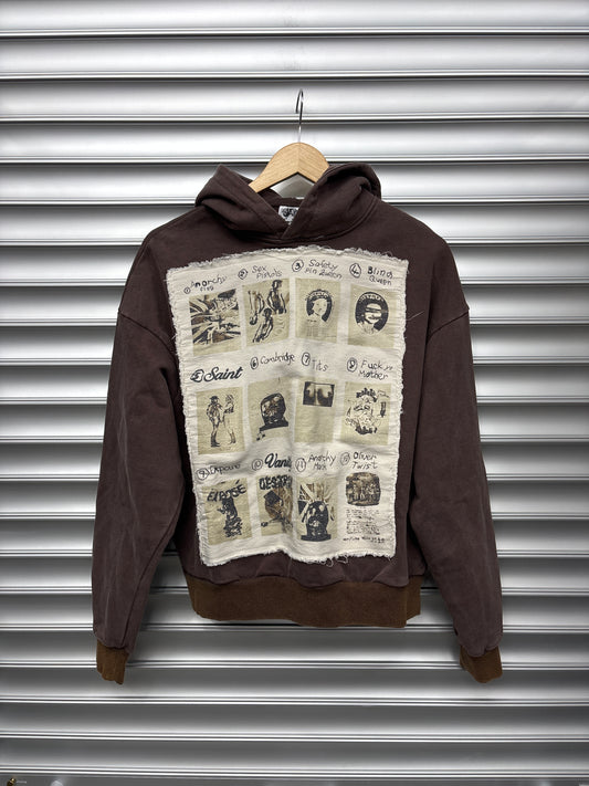 Saint Vanity Brown Script Hoodie - S