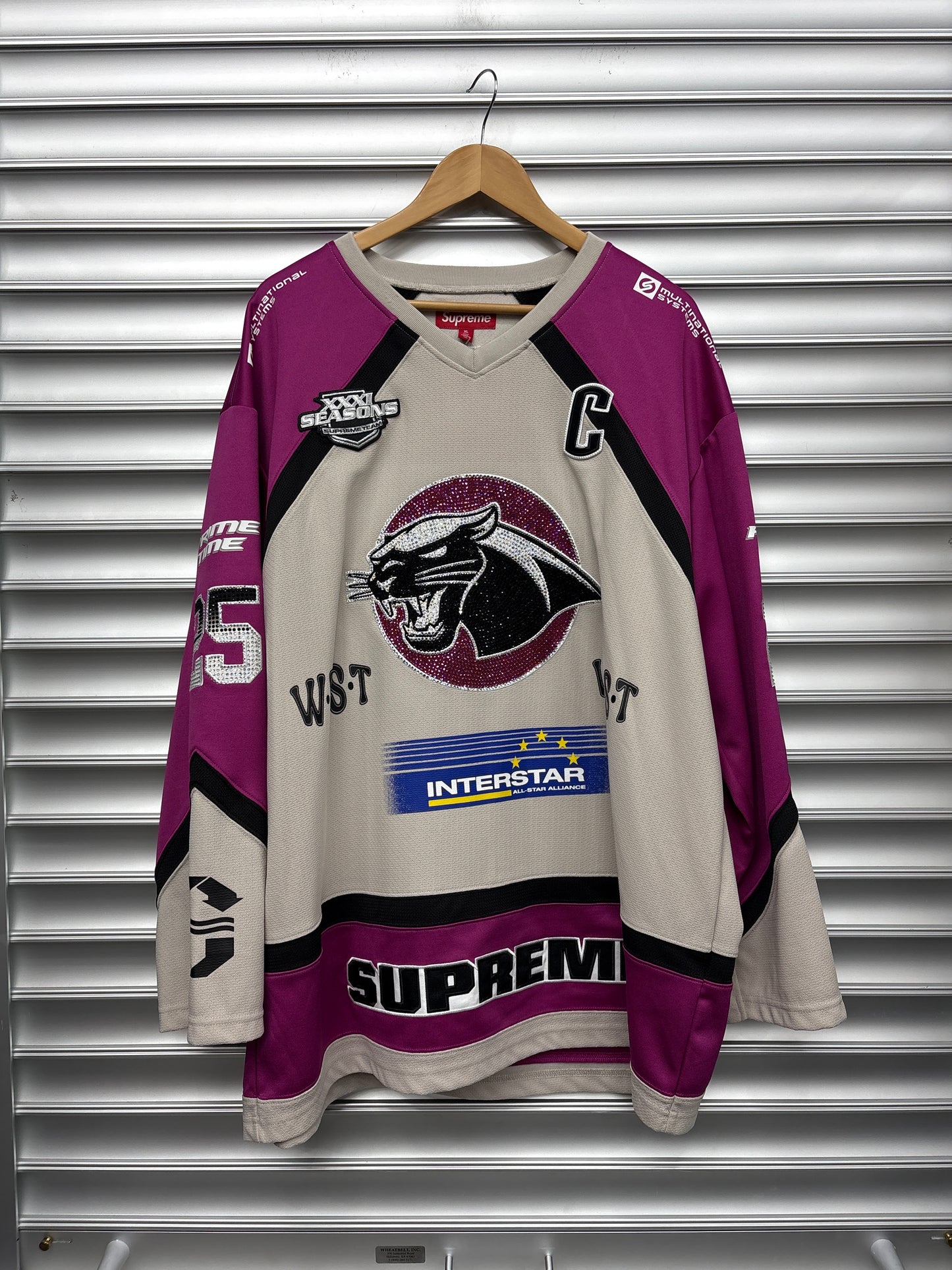 Supreme Pink Rhinestone Panther Tee - XL**