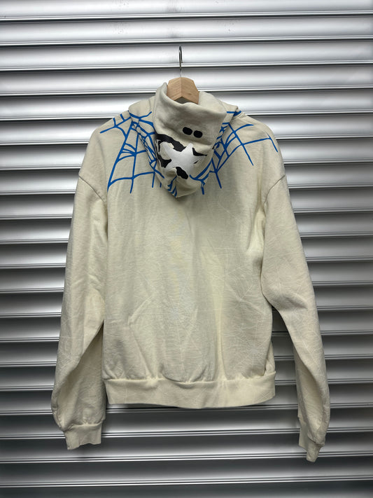 Spider Cream Blue Hoodie - M**
