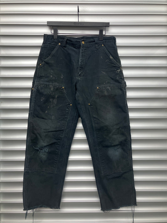 Vintage Black Distressed Carhartt Double Knees - 32