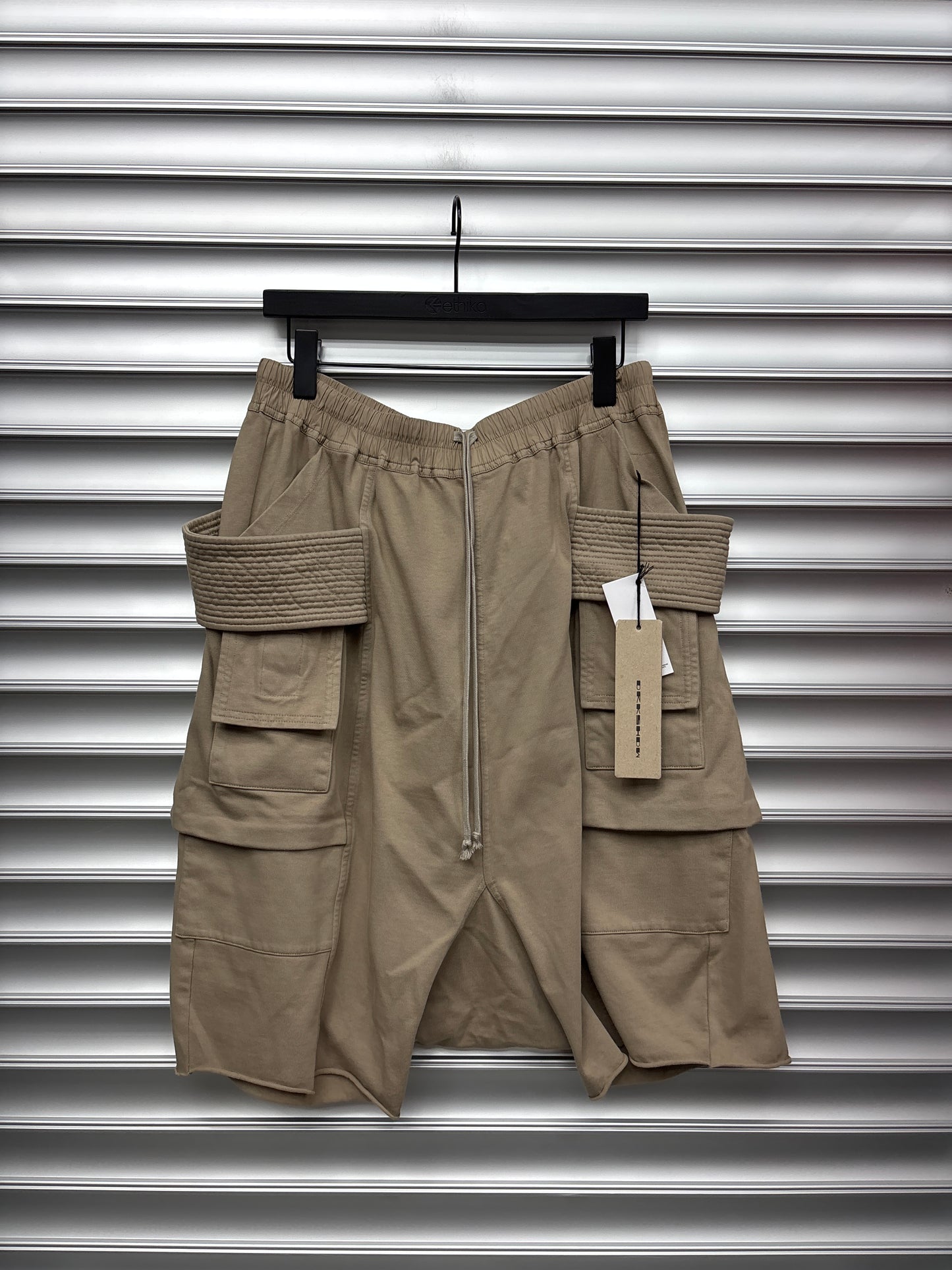 Rick Owens Dirty Pearl Creatch Cargo Shorts - XXL