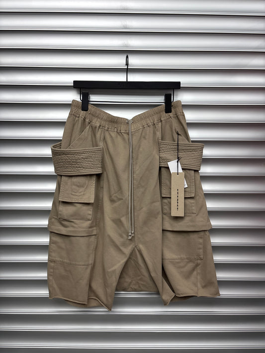 Rick Owens Dirty Pearl Creatch Cargo Shorts - XXL
