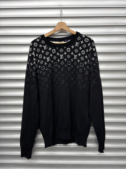 Louis Vuitton Black Monogram Fade Sweater - L