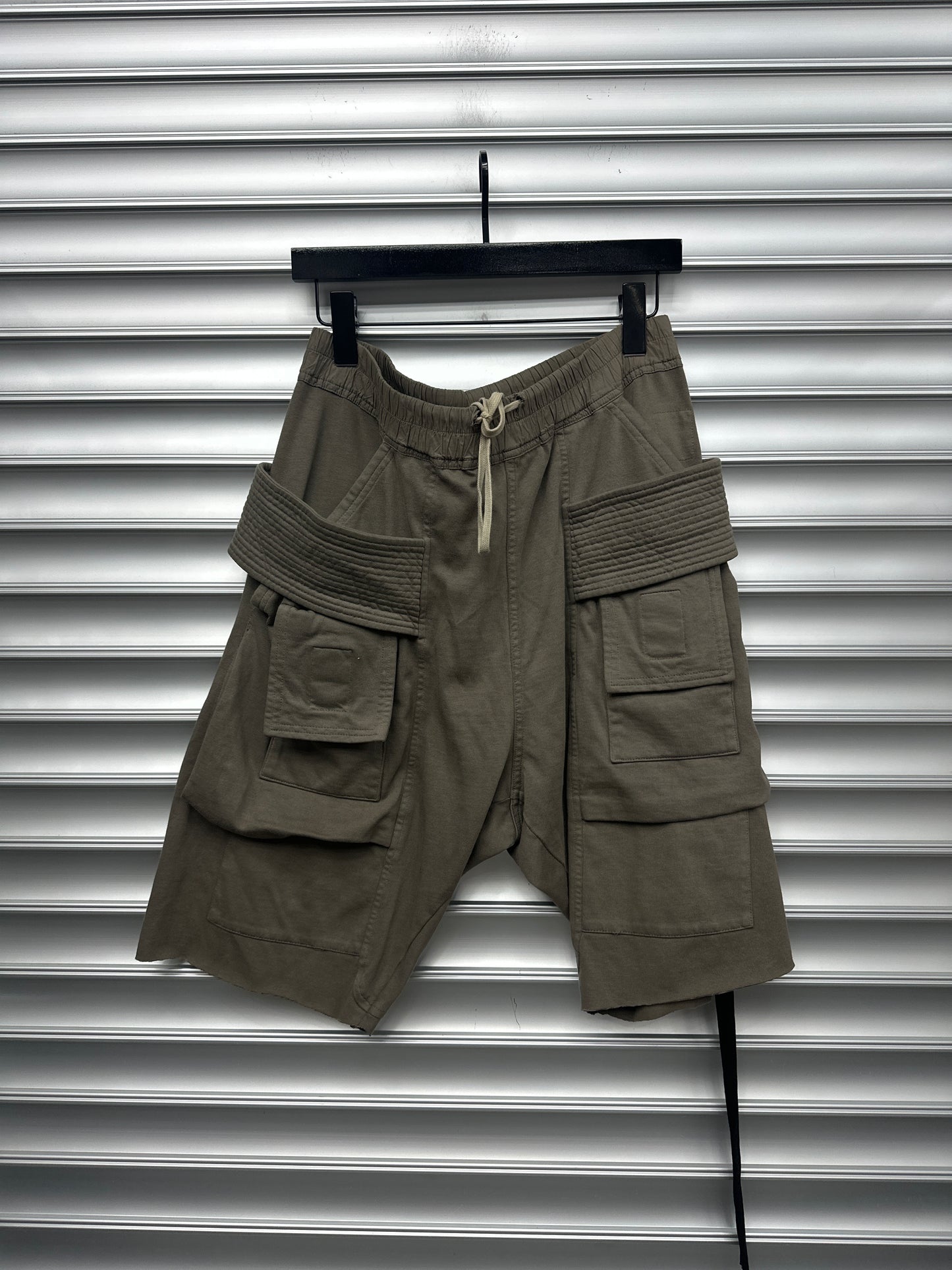 Rick Owens Grey Creatch Cargo Shorts - M