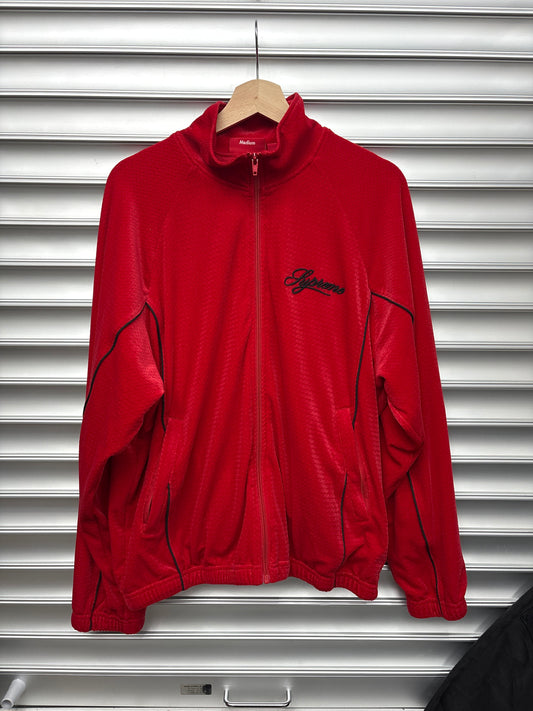 Supreme Red Velour Track Jacket - M **