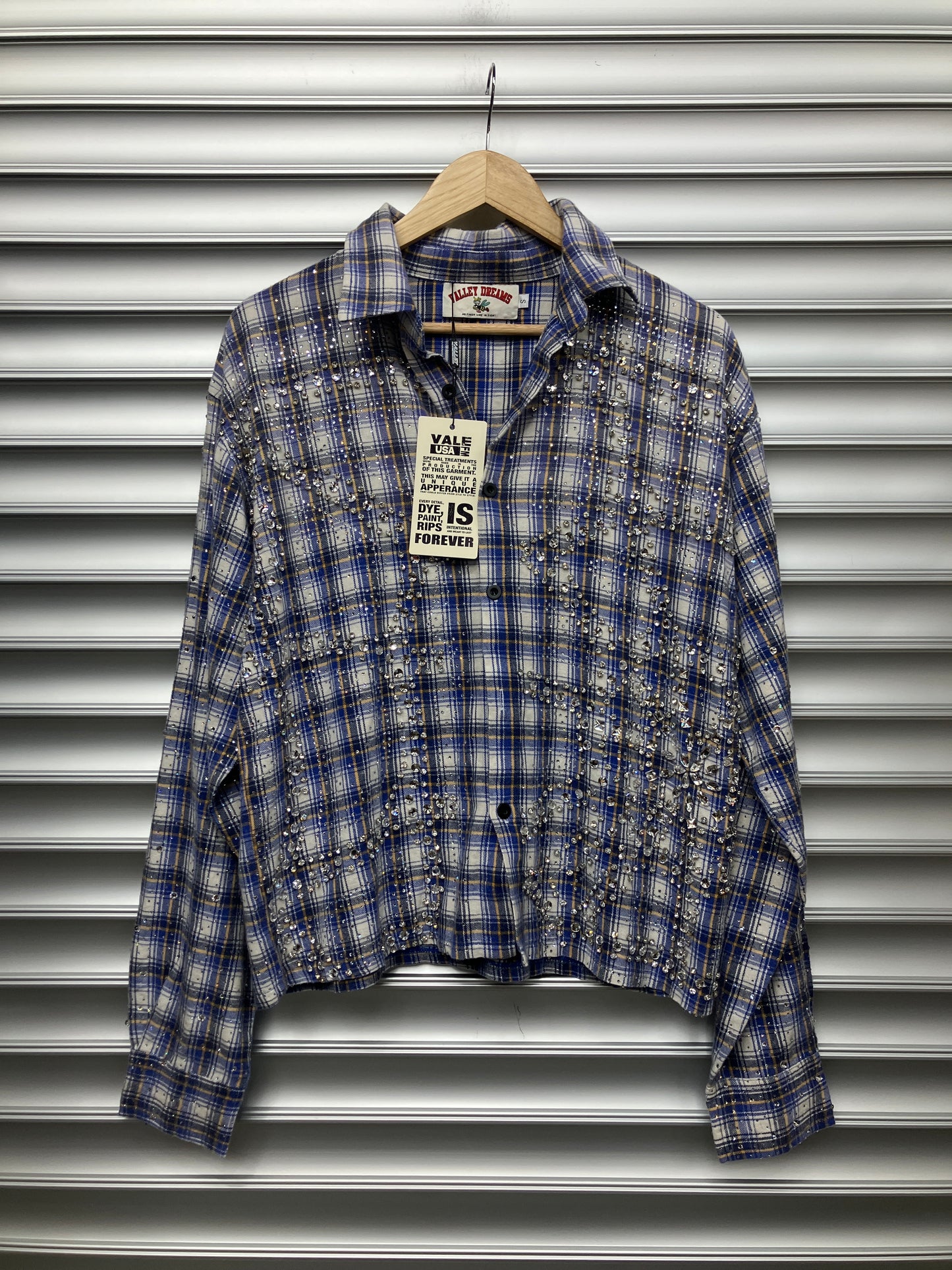 Vale Rhinestone Blue Flannel - S