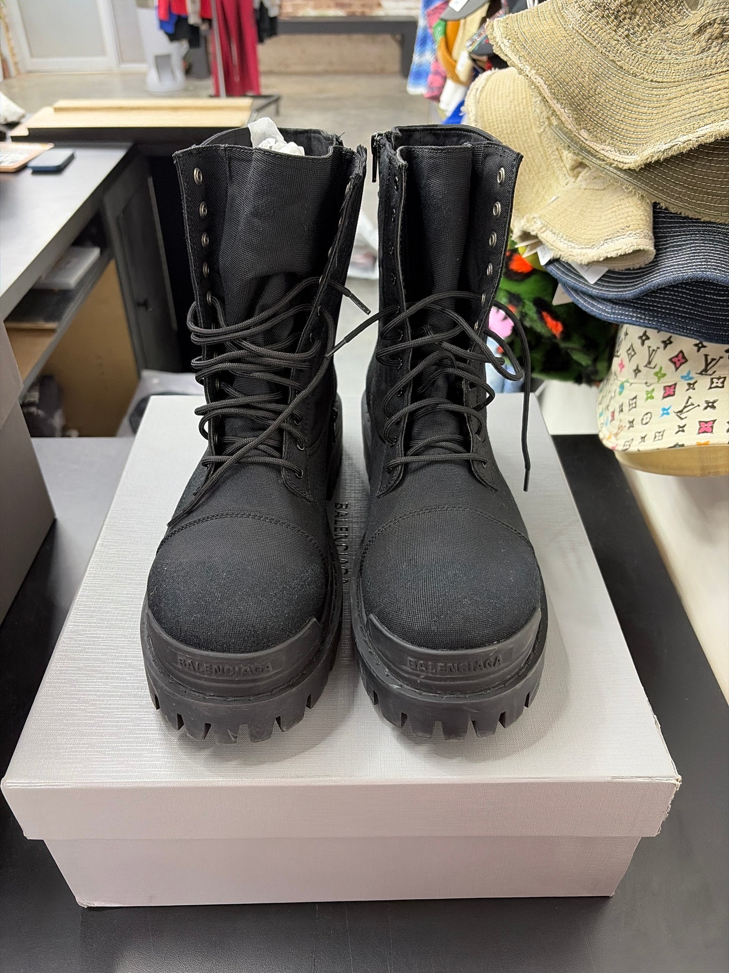 Balenciaga Strike Boot Black Canvas (U) - 45(12)