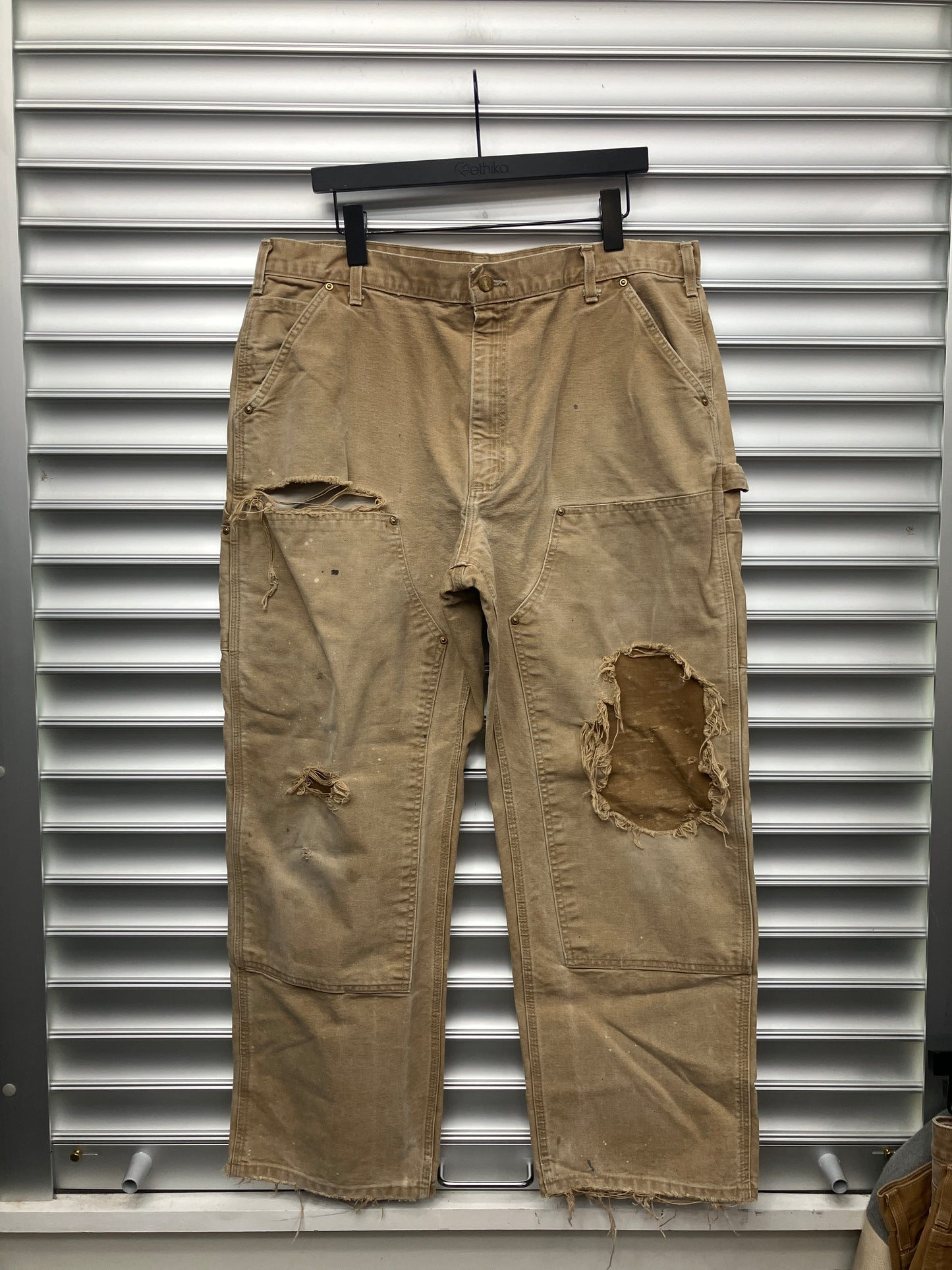 Vintage Tan  Distressed Carhartt Double Knees - 36